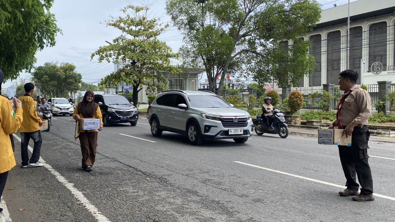 Wujud Kepedulian, Pramuka UIN Sultanah Nahrasiyah Lhokseumawe Galang Dana Kemanusiaan